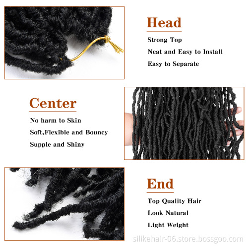Black 36inch Long Goddess Braiding Dreadlocks Hair For Black Women Nu Locs Crochet Braid Hair Synthetic Faux Locs Extensions